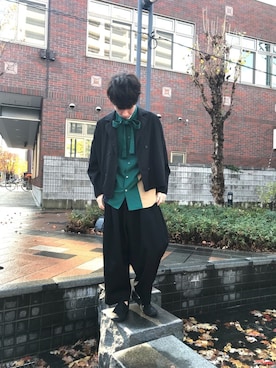「THREE BLIND MICE（スリーブラインドマイス）のアイテム（トップス）」を使った、ジヨンさん（メンズ・172cm）の秋コーディネート