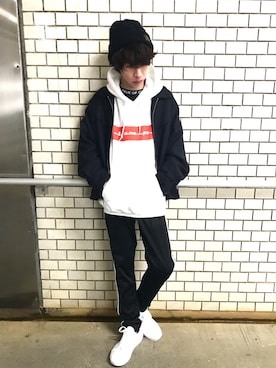 「THREE BLIND MICE（スリーブラインドマイス）のアイテム（トップス）」を使った、ジヨンさん（メンズ・172cm）の冬コーディネート