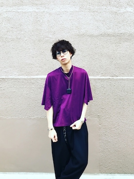 「THREE BLIND MICE（スリーブラインドマイス）のアイテム（トップス）」を使った、ジヨンさん（メンズ・172cm）の夏コーディネート