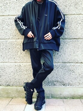 「neonsign」｜「アイテム（ジャージ）」を使った、ジヨンさん（メンズ・172cm）の秋コーディネート
