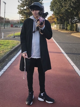 「お散歩」｜「アイテム（その他アウター）」を使った、MAHYOさん（メンズ・177cm）の秋コーディネート