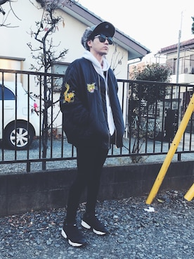 「unrelaxing（アンリラクシング）のアイテム（ブルゾン）」を使った、MAHYOさん（メンズ・177cm）の冬コーディネート