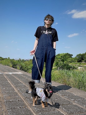 「niko and...（ニコアンド）のアイテム（オールインワン・サロペット）」を使った、MAHYOさん（メンズ・177cm）の夏コーディネート