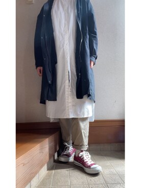 「春めきシューズ」｜「アイテム（シャツワンピース）」を使った、üさん（レディース・163cm）の春コーディネート