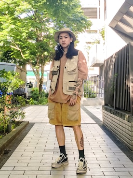 「earthtone」｜ffflea👾さん（メンズ・178cm）の春コーディネート