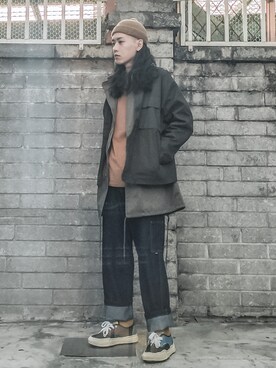 「国潮」｜「アイテム（ジャケット/アウター）」を使った、ffflea👾さん（メンズ・178cm）の秋コーディネート