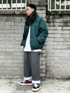 「国潮」｜「アイテム（ジャケット/アウター）」を使った、ffflea👾さん（メンズ・178cm）の冬コーディネート