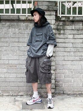 「oversize」｜「アイテム（ブルゾン）」を使った、ffflea👾さん（メンズ・178cm）の春コーディネート