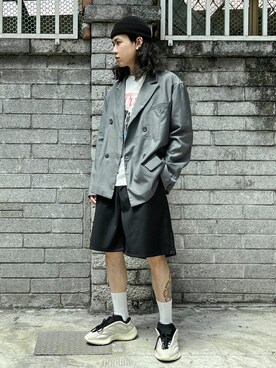 「通勤穿搭」｜「アイテム（チェスターコート）」を使った、ffflea👾さん（メンズ・178cm）の春コーディネート