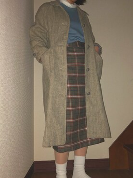 「GU（ジーユー）のアイテム（スカート、ブラウン系）」を使った、ちさん（レディース・168cm）の春コーディネート