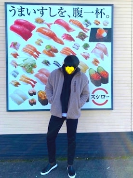 「UNIQLO（ユニクロ）のMEN ソフトタッチハイネックT（長袖）（Tシャツ/カットソー）」を使った、ユウタ(SOD)さん（メンズ・179cm）の冬コーディネート