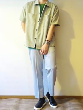 「ペールトーン」｜「アイテム（スリッポン）」を使った、ユウタ(SOD)さん（メンズ・179cm）の春コーディネート