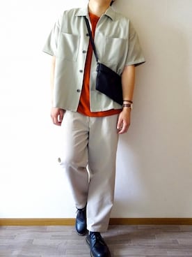 「STUDIOUS（ステュディオス）のアイテム（バッグ）」を使った、ユウタ(SOD)さん（メンズ・179cm）の夏コーディネート