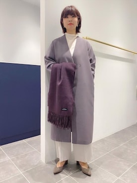 「green label relaxing（グリーンレーベルリラクシング）のアイテム（その他アウター）」を使った、カナエさん（レディース・154cm）の秋コーディネート