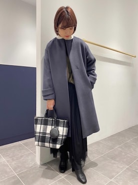 「green label relaxing（グリーンレーベルリラクシング）のアイテム（その他アウター）」を使った、カナエさん（レディース・154cm）の秋コーディネート