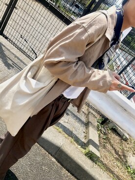 「ノーカラーシャツ」｜「アイテム（財布/小物）」を使った、ぽんさん（メンズ・168cm）の夏コーディネート