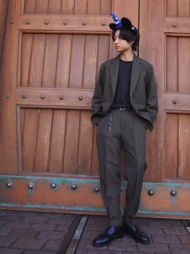 「H&M（エイチ・アンド・エム）のアイテム（ローファー）」を使った、ぽんさん（メンズ・168cm）の秋コーディネート