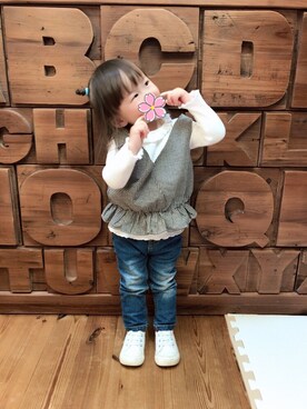 「アイテム（キャミソール）」を使った、yuuuuzuさん（キッズ・90cm）の春コーディネート