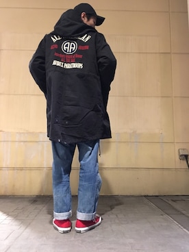「M-51」｜「アイテム（モッズコート）」を使った、masaさん（メンズ・177cm）の冬コーディネート