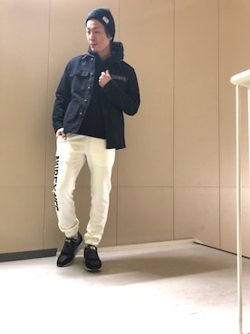「TYPE BLUE（タイプブルー）のアイテム（ミリタリージャケット）」を使った、masaさん（メンズ・177cm）の冬コーディネート