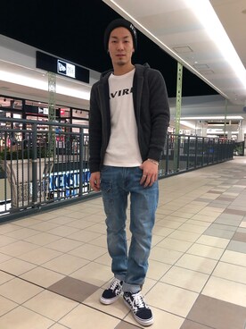 「TYPE BLUE（タイプブルー）のアイテム（パンツ）」を使った、masaさん（メンズ・177cm）の冬コーディネート