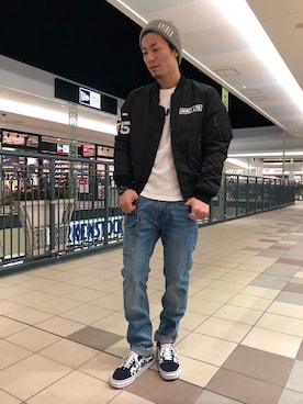 「TYPE BLUE（タイプブルー）のアイテム（パンツ）」を使った、masaさん（メンズ・177cm）の冬コーディネート
