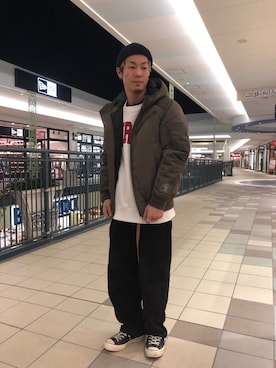 「アヴィレックス(AVIREX)」｜「アイテム（その他アウター）」を使った、masaさん（メンズ・177cm）の冬コーディネート