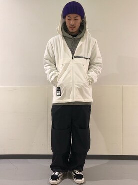 「AVIREX（アヴィレックス）のアイテム（ナイロンジャケット）」を使った、masaさん（メンズ・177cm）の冬コーディネート