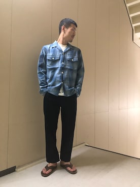 「TYPE BLUE（タイプブルー）のアイテム（トップス）」を使った、masaさん（メンズ・177cm）の夏コーディネート