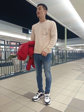 「TYPE BLUE（タイプブルー）のアイテム（パンツ）」を使った、masaさん（メンズ・177cm）の冬コーディネート