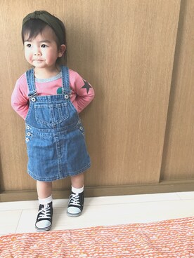「静岡キッズ」｜「アイテム（オールインワン・サロペット）」を使った、sa__w@さん（キッズ・80cm）の春コーディネート