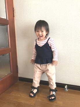 「ボーター」｜「アイテム（キャミソール）」を使った、sa__w@さん（キッズ・90cm）の春コーディネート