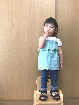 「静岡キッズ」｜「アイテム（チュニック）」を使った、sa__w@さん（キッズ・90cm）の夏コーディネート