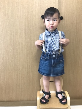 「MIKI HOUSE（ミキハウス）のアイテム（スカート）」を使った、sa__w@さん（キッズ・90cm）の夏コーディネート
