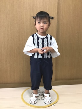「静岡キッズ」｜「アイテム（オールインワン・サロペット）」を使った、sa__w@さん（キッズ・90cm）の夏コーディネート