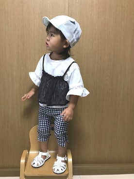 「静岡キッズ」｜「アイテム（帽子）」を使った、sa__w@さん（キッズ・90cm）の夏コーディネート