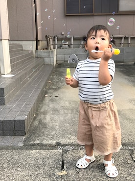 「kladskap（クレードスコープ）のアイテム（その他パンツ）」を使った、sa__w@さん（キッズ・90cm）の夏コーディネート