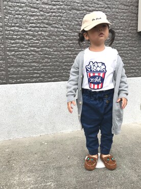 「静岡キッズ」｜「アイテム（帽子）」を使った、sa__w@さん（キッズ・90cm）の秋コーディネート