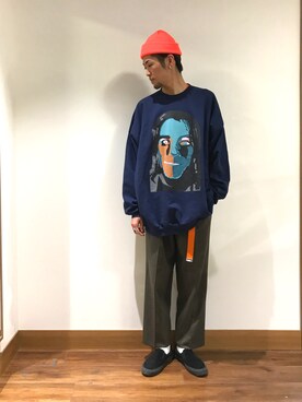 「aie」｜「アイテム（スリッポン）」を使った、Uhey.kさん（メンズ・185cm）の春コーディネート