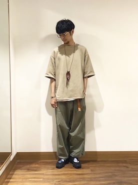 「commono reproducts（コモノリプロダクツ）のアイテム」を使った、Uhey.kさん（メンズ・185cm）の夏コーディネート