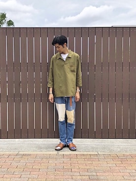 「CIAOPANIC TYPY（チャオパニックティピー）のアイテム（シューズ）」を使った、Uhey.kさん（メンズ・185cm）の夏コーディネート