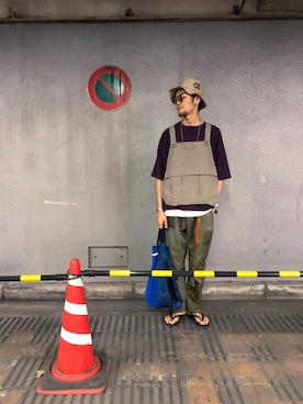 「JOURNAL STANDARD relume（ジャーナルスタンダード　レリューム）のアイテム（ハット）」を使った、Uhey.kさん（メンズ・185cm）の夏コーディネート