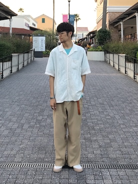 「commono reproducts（コモノリプロダクツ）のアイテム」を使った、Uhey.kさん（メンズ・185cm）の夏コーディネート