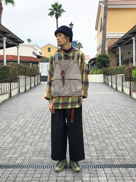 「FedEX（フェデックス）のアイテム（レッグウェア）」を使った、Uhey.kさん（メンズ・185cm）の秋コーディネート