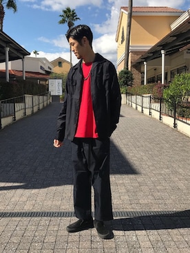 「CPCM」｜「アイテム（スリッポン）」を使った、Uhey.kさん（メンズ・185cm）の秋コーディネート