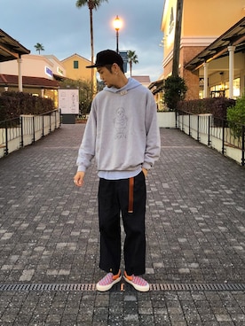 「CPCM」｜「アイテム（スリッポン）」を使った、Uhey.kさん（メンズ・185cm）の秋コーディネート