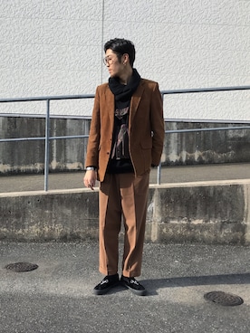 「aie」｜「アイテム（スニーカー）」を使った、Uhey.kさん（メンズ・185cm）の秋コーディネート