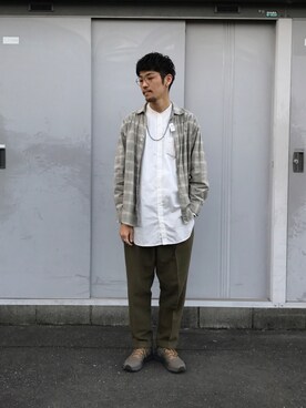 「aie」｜「アイテム（スニーカー）」を使った、Uhey.kさん（メンズ・185cm）の春コーディネート