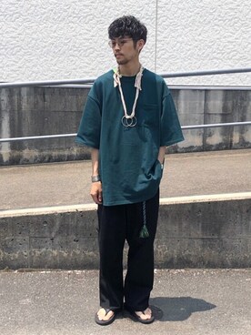 「Daniel Wellington（ダニエルウェリントン）の販売終了クラシックペティット アッシュフィールド32mm（アナログ腕時計）」を使った、Uhey.kさん（メンズ・185cm）の夏コーディネート