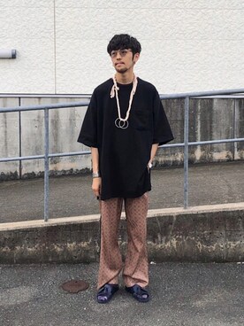 「Daniel Wellington（ダニエルウェリントン）の販売終了クラシックペティット アッシュフィールド32mm（アナログ腕時計）」を使った、Uhey.kさん（メンズ・185cm）の夏コーディネート